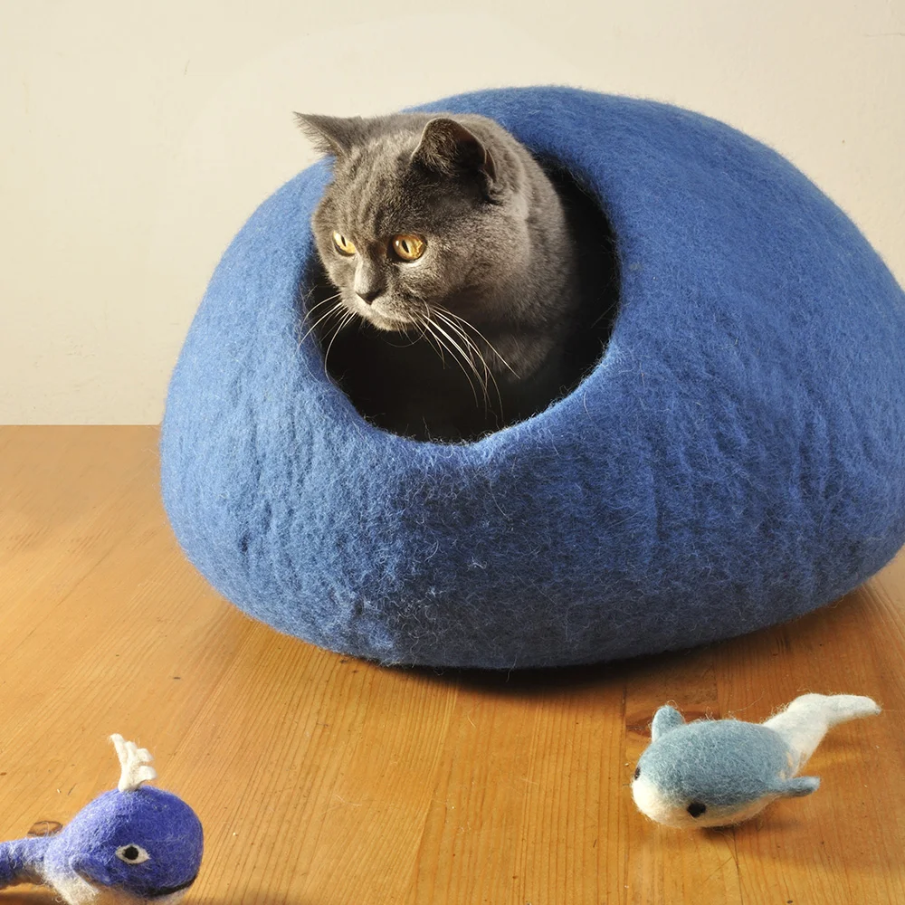 Kulatý pelíšek středně modrý - Obrázek 3