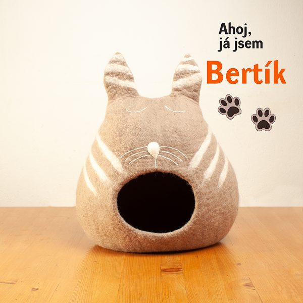 Oválný pelíšek "Face" v barvě latté - Bertík