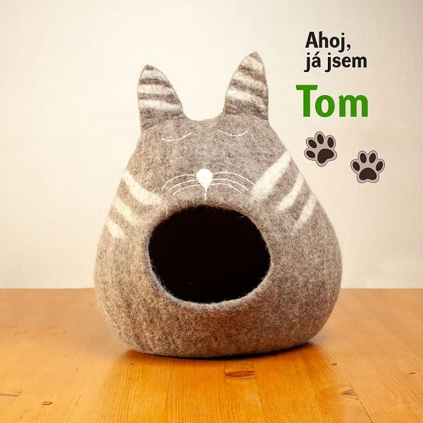 Oválný pelíšek "Face" v šedé barvě - Tom